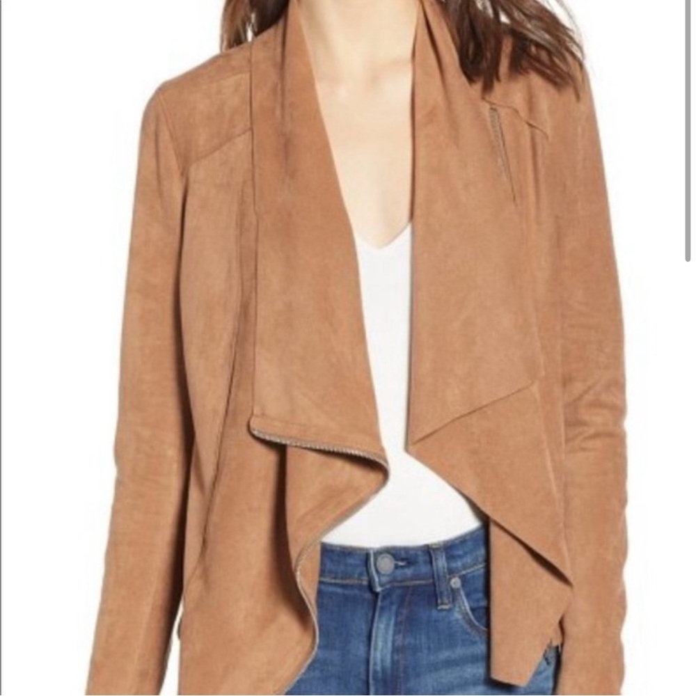 Blank NYC | Drape Front Faux Suede Moto Jacket Size M